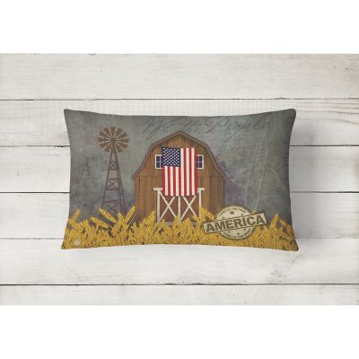 Caroline's Treasures Patriotic Barn Land of America Canvas Fabric Decorative Pillow, 12 x 16, Image 1
