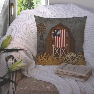 Caroline's Treasures Patriotic Barn Land of America Fabric Decorative Pillow, 18 x 18, Image 1