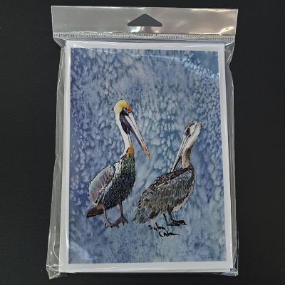 Caroline's Treasures Pelican Cool Blue Greeting Cards and Envelopes Pack of 8, 7 x 5, Birds Image 2