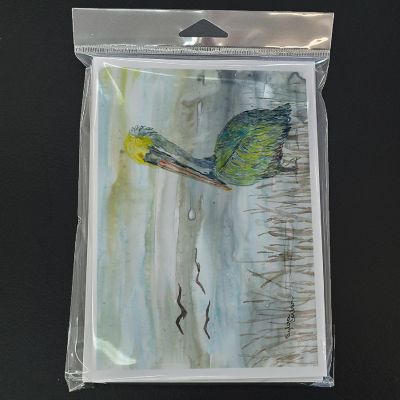 Caroline's Treasures Pelican Watercolor Greeting Cards and Envelopes Pack of 8, 7 x 5, Birds Image 2