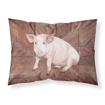 Caroline's Treasures Pig at the barn door Fabric Standard Pillowcase, 30 x 20.5, Farm Animals Image 1