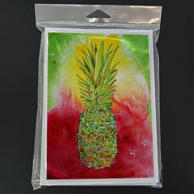 Caroline's Treasures Pineapple Bright Colors Greeting Cards and Envelopes Pack of 8, 7 x 5, Food Image 2