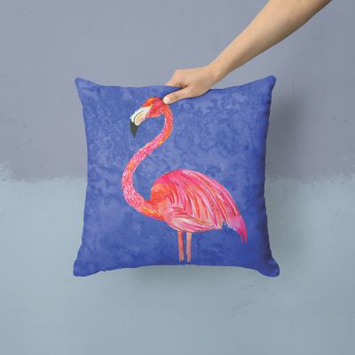 Caroline's Treasures Pink Flamingo Fabric Decorative Pillow, 14 x 14, Birds Image 1