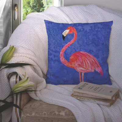 Caroline's Treasures Pink Flamingo Fabric Decorative Pillow, 14 x 14, Birds Image 2