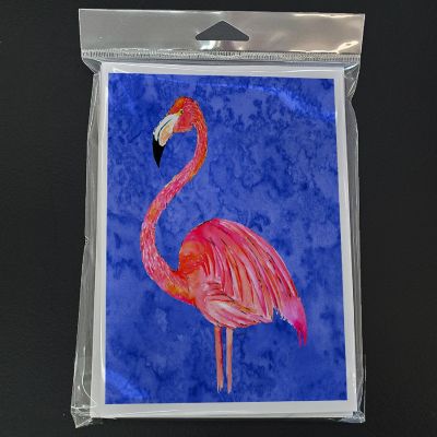 Caroline's Treasures Pink Flamingo Greeting Cards and Envelopes Pack of 8, 7 x 5, Birds Image 1