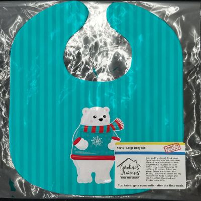 Caroline's Treasures Polar Bear #3 Baby Bib, 10 x 13, Wild Animals Image 1