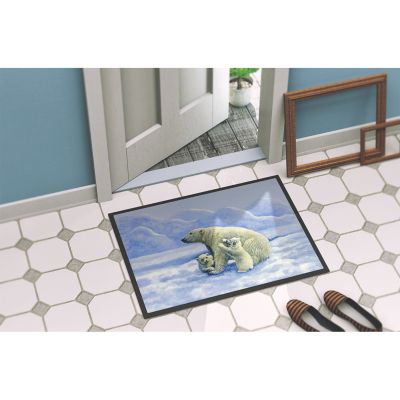 Caroline's Treasures Polar Bears by Daphne Baxter Indoor or Outdoor Mat 24x36, 36 x 24, Wild Animals Image 1
