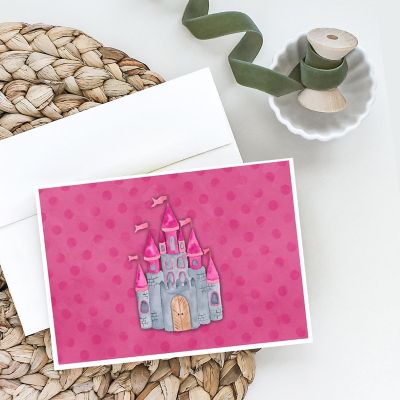 Caroline's Treasures Princess Castle Watercolor Greeting Cards and Envelopes Pack of 8, 7 x 5, Image 1