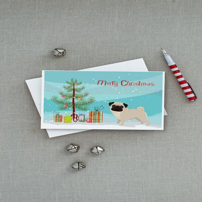 Caroline's Treasures Pug Christmas Tree Greeting Cards and Envelopes Pack of 8, 7 x 5, Dogs Image 2