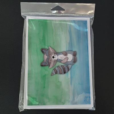 Caroline's Treasures Raccoon Watercolor Greeting Cards and Envelopes Pack of 8, 7 x 5, Wild Animals Image 2