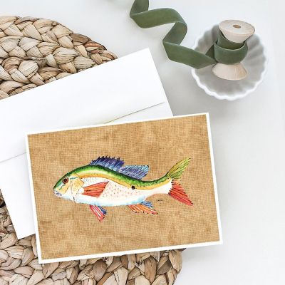 Caroline's Treasures Rainbow Trout Greeting Cards and Envelopes Pack of 8, 7 x 5, Fish Image 1