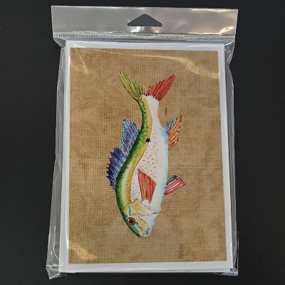 Caroline's Treasures Rainbow Trout Greeting Cards and Envelopes Pack of 8, 7 x 5, Fish Image 2