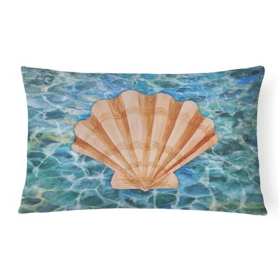 Caroline's Treasures Scallop Shell and Water Canvas Fabric Decorative Pillow, 12 x 16, Nautical Image 1
