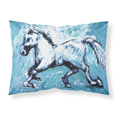 Caroline's Treasures Shadow the Horse in blue Fabric Standard Pillowcase, 30 x 20.5, Farm Animals Image 1