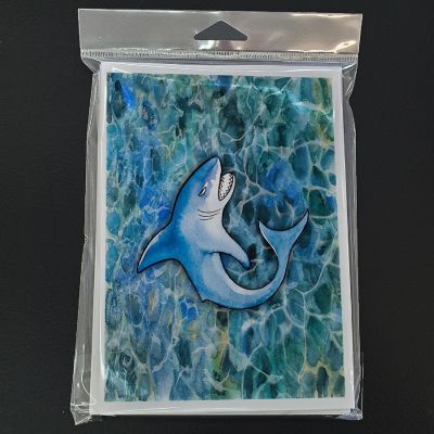 Caroline's Treasures Shark Greeting Cards and Envelopes Pack of 8, 7 x 5, Fish Image 2