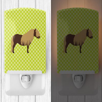 Caroline's Treasures Shetland Pony Horse Green Ceramic Night Light, 4 x 6, Farm Animals Image 1