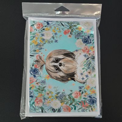 Caroline's Treasures Shih Tzu Greeting Cards and Envelopes Pack of 8, 7 x 5, Dogs Image 2