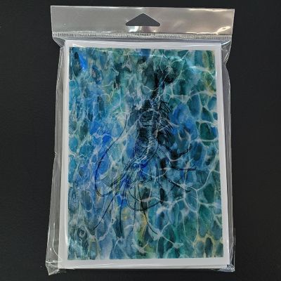 Caroline's Treasures Shrimp Under water Greeting Cards and Envelopes Pack of 8, 7 x 5, Seafood Image 2