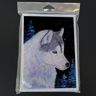 Caroline's Treasures Siberian Husky Greeting Cards and Envelopes Pack of 8, 7 x 5, Dogs Image 2