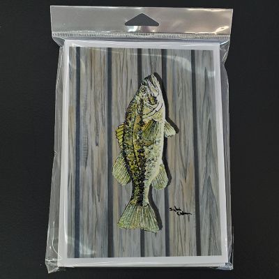 Caroline's Treasures Small mouth Bass Fish on Pier Greeting Cards and Envelopes Pack of 8, 7 x 5, Fish Image 2