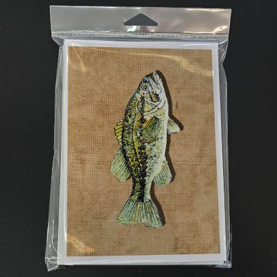 Caroline's Treasures Small Mouth Bass Greeting Cards and Envelopes Pack of 8, 7 x 5, Fish Image 2
