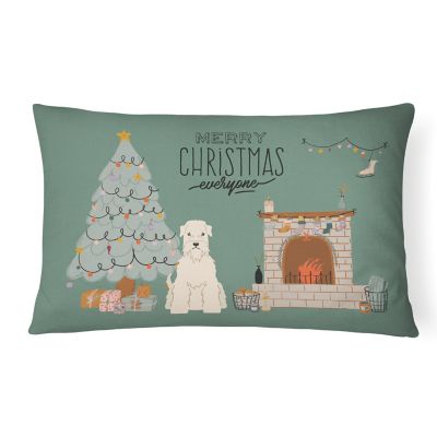 Caroline's Treasures Soft Coated Wheaten Terrier Christmas Everyone Canvas Fabric Decorative Pillow, 12 x 16, Dogs Image 1