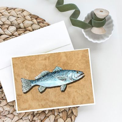 Caroline's Treasures Speckled Trout Greeting Cards and Envelopes Pack of 8, 7 x 5, Fish Image 1