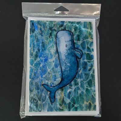 Caroline's Treasures Sperm Whale Cachalot Greeting Cards and Envelopes Pack of 8, 7 x 5, Fish Image 2