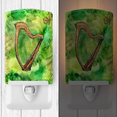 Caroline's Treasures St Patrick's Day, Irish Harp Ceramic Night Light, 4 x 6, Seasonal Image 1