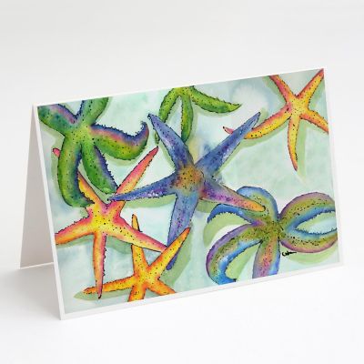 Caroline's Treasures Starfish Greeting Cards and Envelopes Pack of 8, 7 x 5, Nautical Image 1