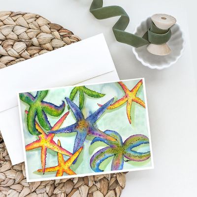 Caroline's Treasures Starfish Greeting Cards and Envelopes Pack of 8, 7 x 5, Nautical Image 1