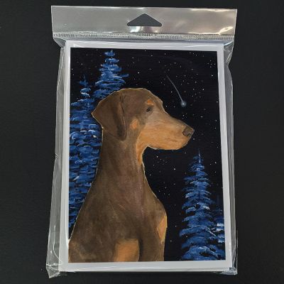 Caroline's Treasures Starry Night Doberman Greeting Cards and Envelopes Pack of 8, 7 x 5, Dogs Image 2