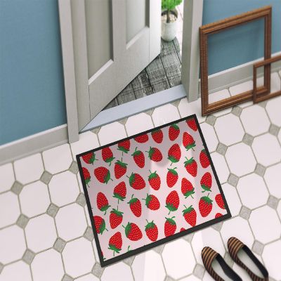 Caroline's Treasures Strawberries on Pink Indoor or Outdoor Mat 24x36, 36 x 24, Image 1