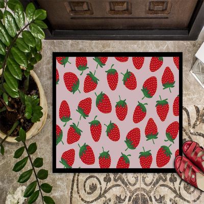 Caroline's Treasures Strawberries on Pink Indoor or Outdoor Mat 24x36, 36 x 24, Image 2