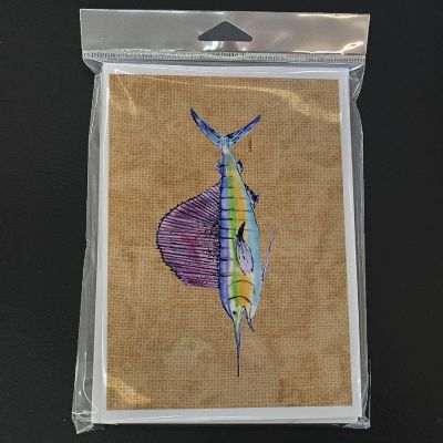 Caroline's Treasures Swordfish Greeting Cards and Envelopes Pack of 8, 7 x 5, Fish Image 2