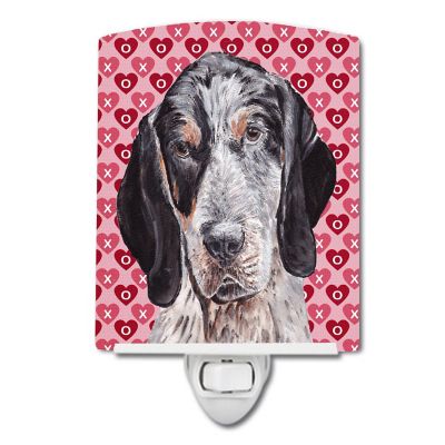 Caroline's Treasures Valentine's Day, Blue Tick Coonhound Hearts and Love Ceramic Night Light, 4 x 6, Dogs Image 1