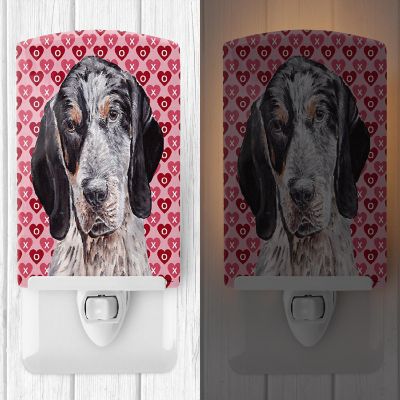 Caroline's Treasures Valentine's Day, Blue Tick Coonhound Hearts and Love Ceramic Night Light, 4 x 6, Dogs Image 1