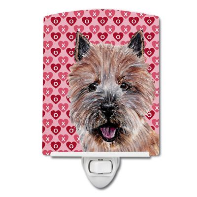 Caroline's Treasures Valentine's Day, Norwich Terrier Hearts and Love Ceramic Night Light, 4 x 6, Dogs Image 1