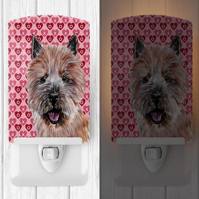 Caroline's Treasures Valentine's Day, Norwich Terrier Hearts and Love Ceramic Night Light, 4 x 6, Dogs Image 1
