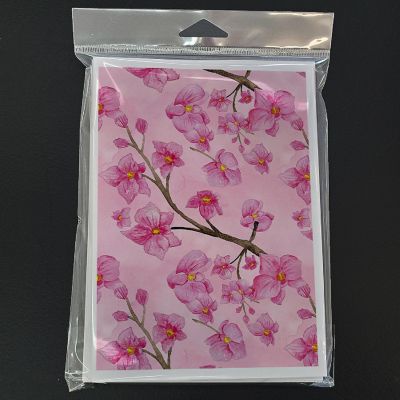 Caroline's Treasures Watercolor Pink Flowers Greeting Cards and Envelopes Pack of 8, 7 x 5, Flowers Image 2