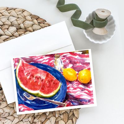 Caroline's Treasures Watermelon Greeting Cards and Envelopes Pack of 8, 7 x 5, Food Image 1