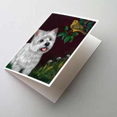 Caroline's Treasures Westie Nature Greeting Cards and Envelopes Pack of 8, 7 x 5, Dogs Image 1