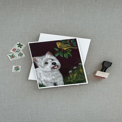 Caroline's Treasures Westie Nature Greeting Cards and Envelopes Pack of 8, 7 x 5, Dogs Image 2