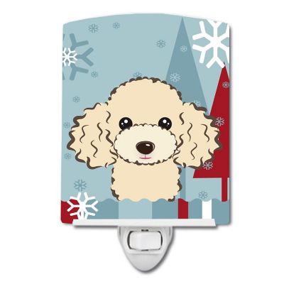 Caroline's Treasures Winter Holiday Buff Poodle Ceramic Night Light, 4 x 6, Dogs Image 1