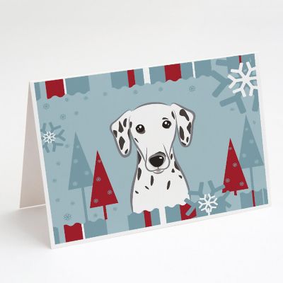 Caroline's Treasures Winter Holiday Dalmatian Greeting Cards and Envelopes Pack of 8, 7 x 5, Dogs Image 1
