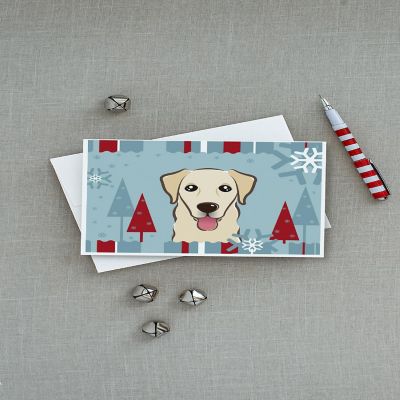 Caroline's Treasures Winter Holiday Golden Retriever Greeting Cards and Envelopes Pack of 8, 7 x 5, Dogs Image 2
