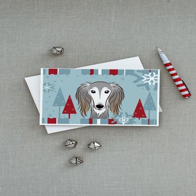 Caroline's Treasures Winter Holiday Saluki Greeting Cards and Envelopes Pack of 8, 7 x 5, Dogs Image 2