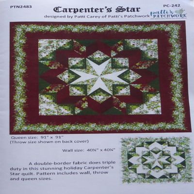 Carpenters Star Quilt pattern 3 sizes By Patti Carey for Pattis Patchwork Image 1