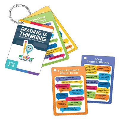 Carson Dellosa Be Clever Wherever Things on Rings Reading is Thinking, Grades 2-5, Book Ring and Reading Strategies Flash Cards (16 pc) Image 1