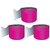 Carson Dellosa Education Hot Pink Rolled Scalloped Border, 65 Feet Per Roll, Pack of 3 Image 1
